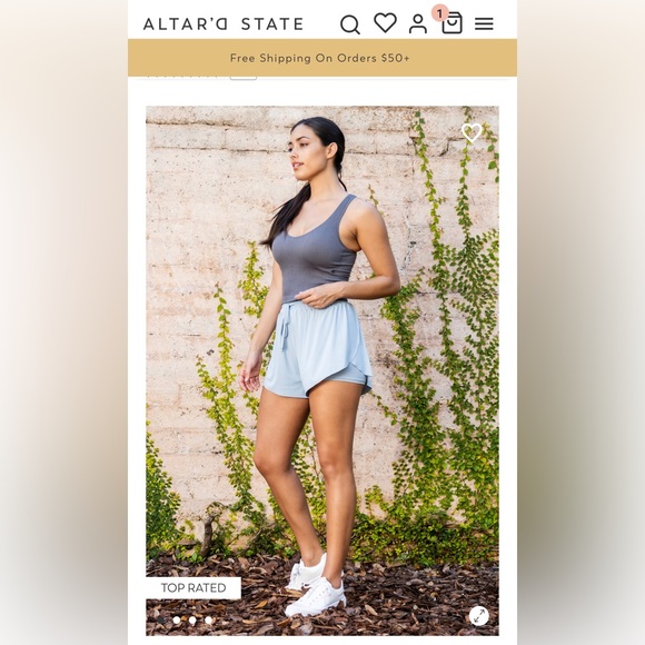 💙Altar’d State Flowy Shorts! Light blue!💙 - Picture 7 of 8